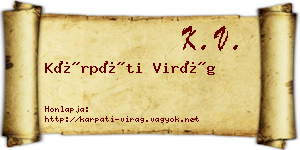 Kárpáti Virág névjegykártya