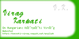 virag karpati business card